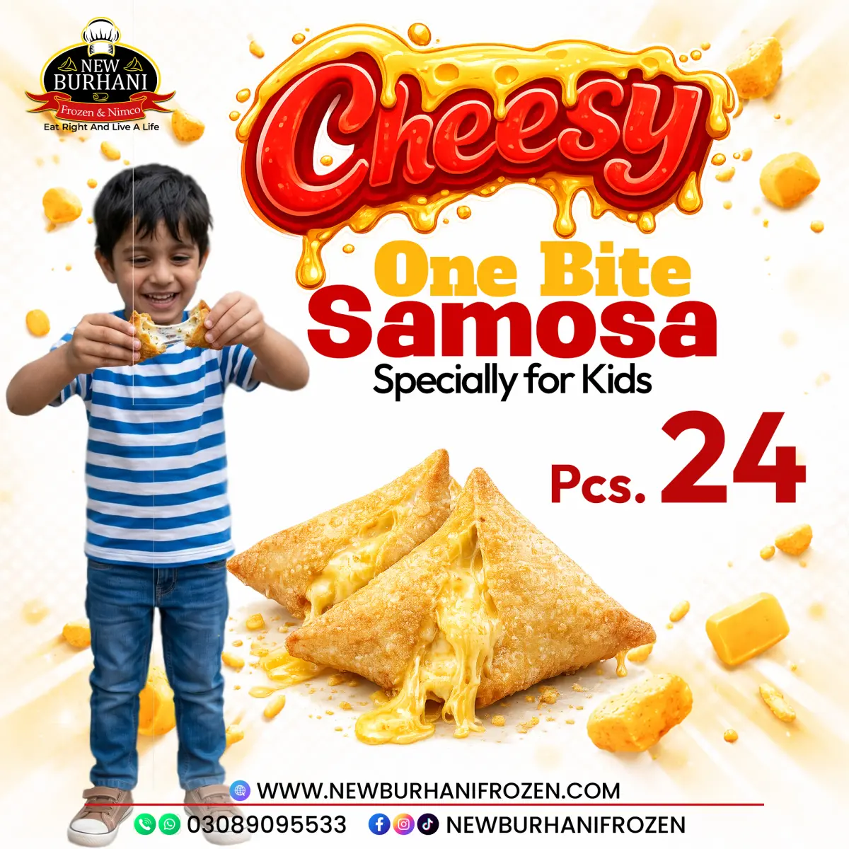 Cheesy lovers One Bite Samosa